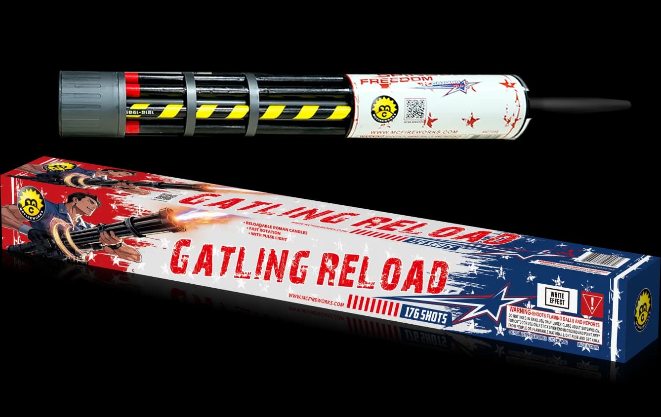 GATLING RELOAD Rotating Gatling Gun Roman Candle MC728 thumbnail 4