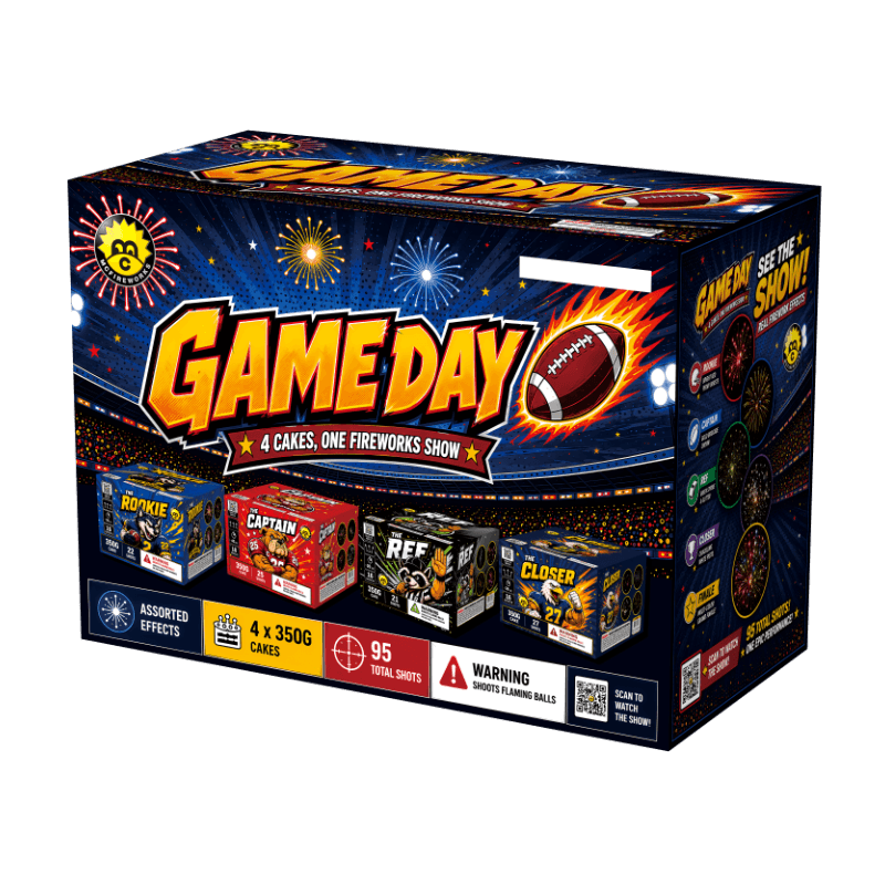 McFireworks Game Day 4PCS Mixed 350G Assorted Cakes MC589