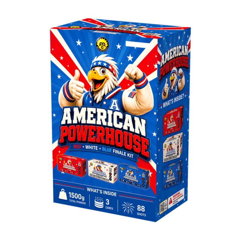 McFireworks American Powerhouse 3pcs Mixed 88 Shots 1500G Assorted Cake MC304