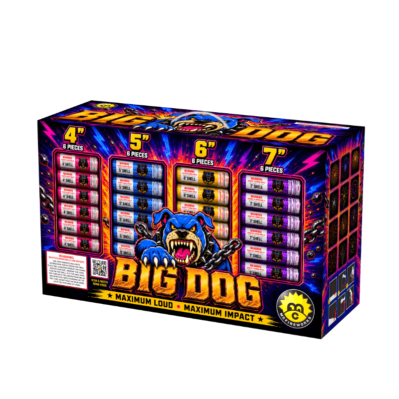 McFireworks Big Dog 4 Inch 5 Inch 6 Inch 7 Inch Mixed Case Canister Shells MC026