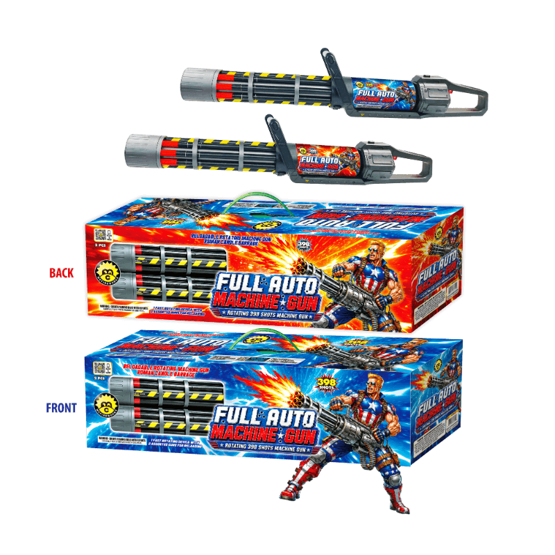 McFireworks FULL AUTO MACHINE GUN Rotating Gatling Gun Roman Candles MC729 1